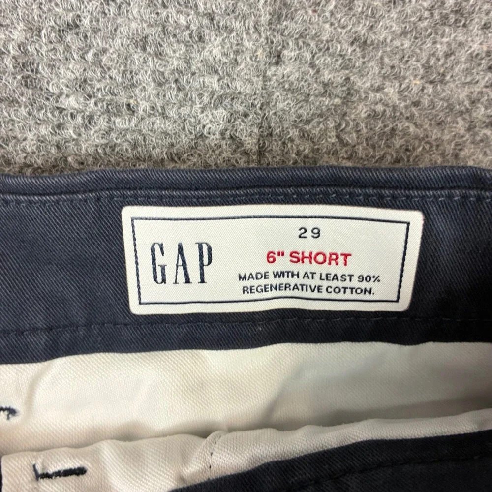 Vintage GAP Mens 6 Inch Chino Shorts Navy Blue Regenerative Cotton Size W29